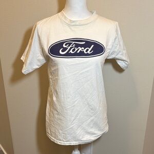 Ford Men's White Short Sleeve Logo Tee